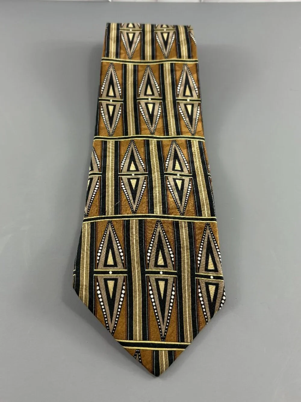 Henry Grethel Brown /Black Geometric Men's Tie 4